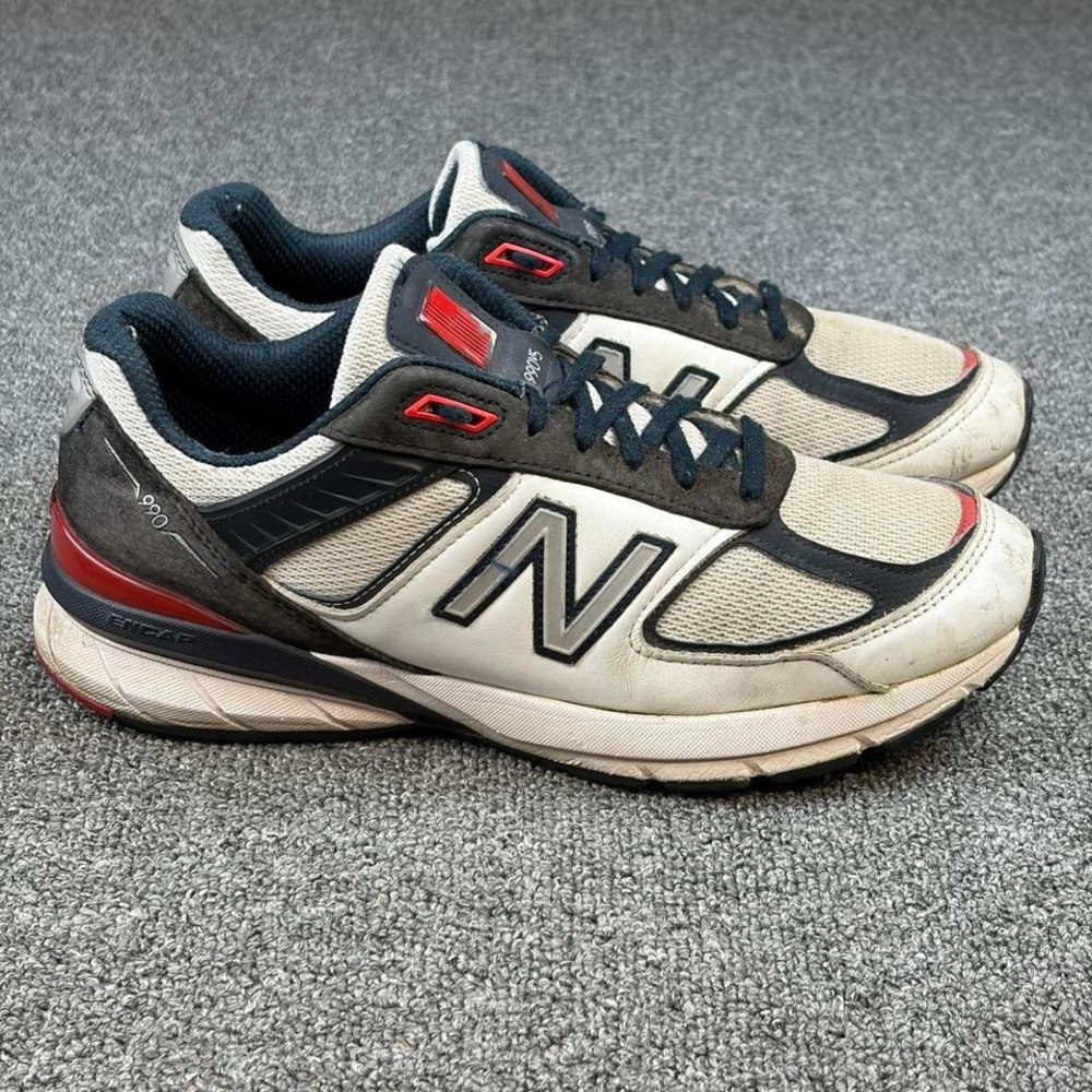 New Balance 990v5 Shoes Red White Blue Casual Sneaker Size 9.5 D